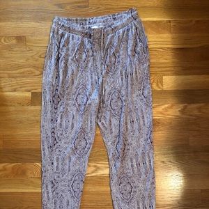 patterned flowy pants